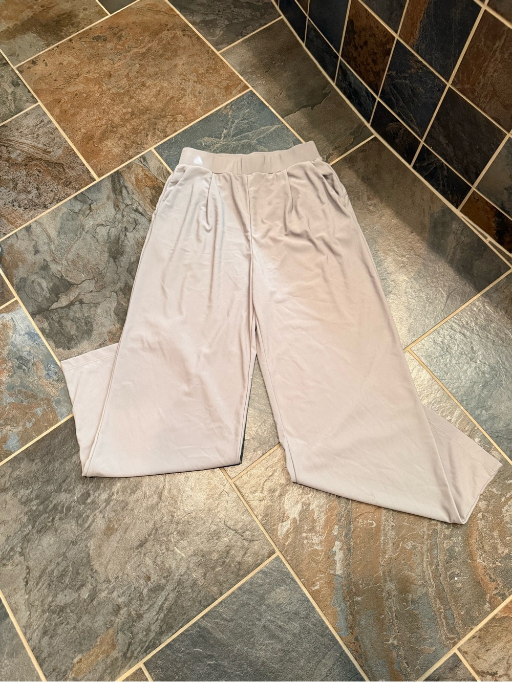 HALARA Wide Leg Lounge Pants - Light Gray